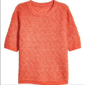 Short sleeve Mohair and wool blend sweater